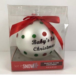 Ornament Baby's 1st Christmas 2017 Glass Ball Red